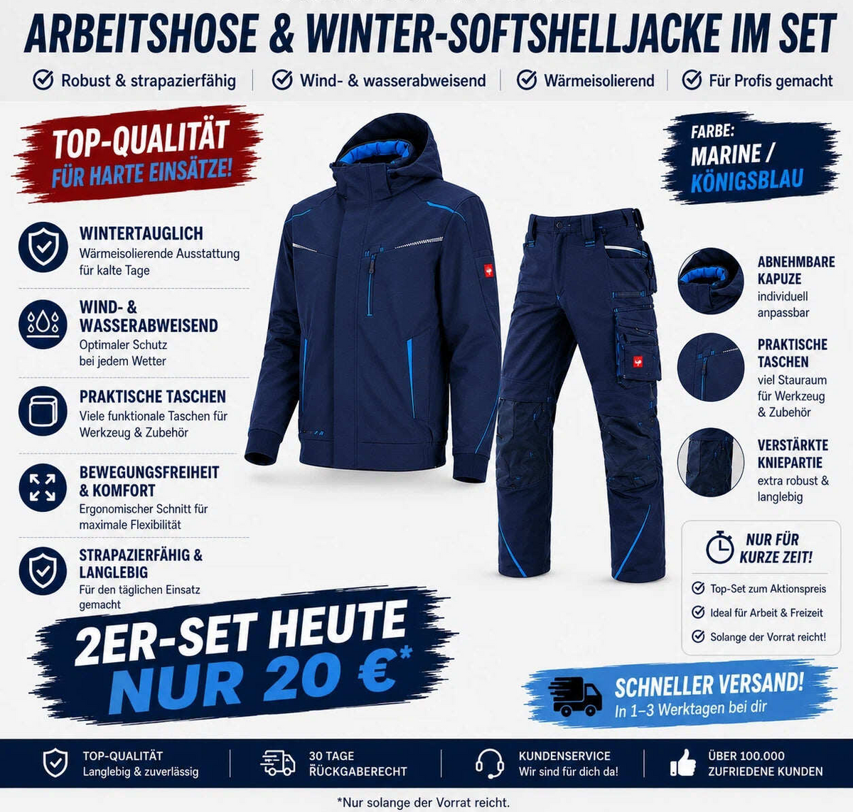 Offizieller Markenshop-Softshelljacke x Bundhose Set🔥