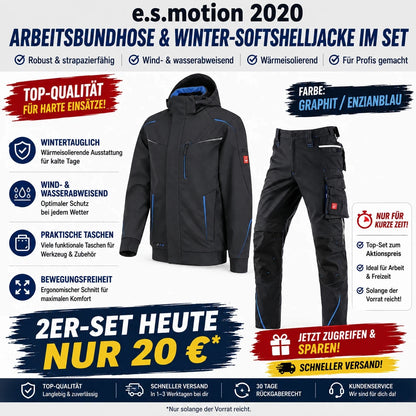 ☀️ WINTER-SALE IM SOMMER ❄️Softshelljacke x Bundhose e.s.motion 2020 Set