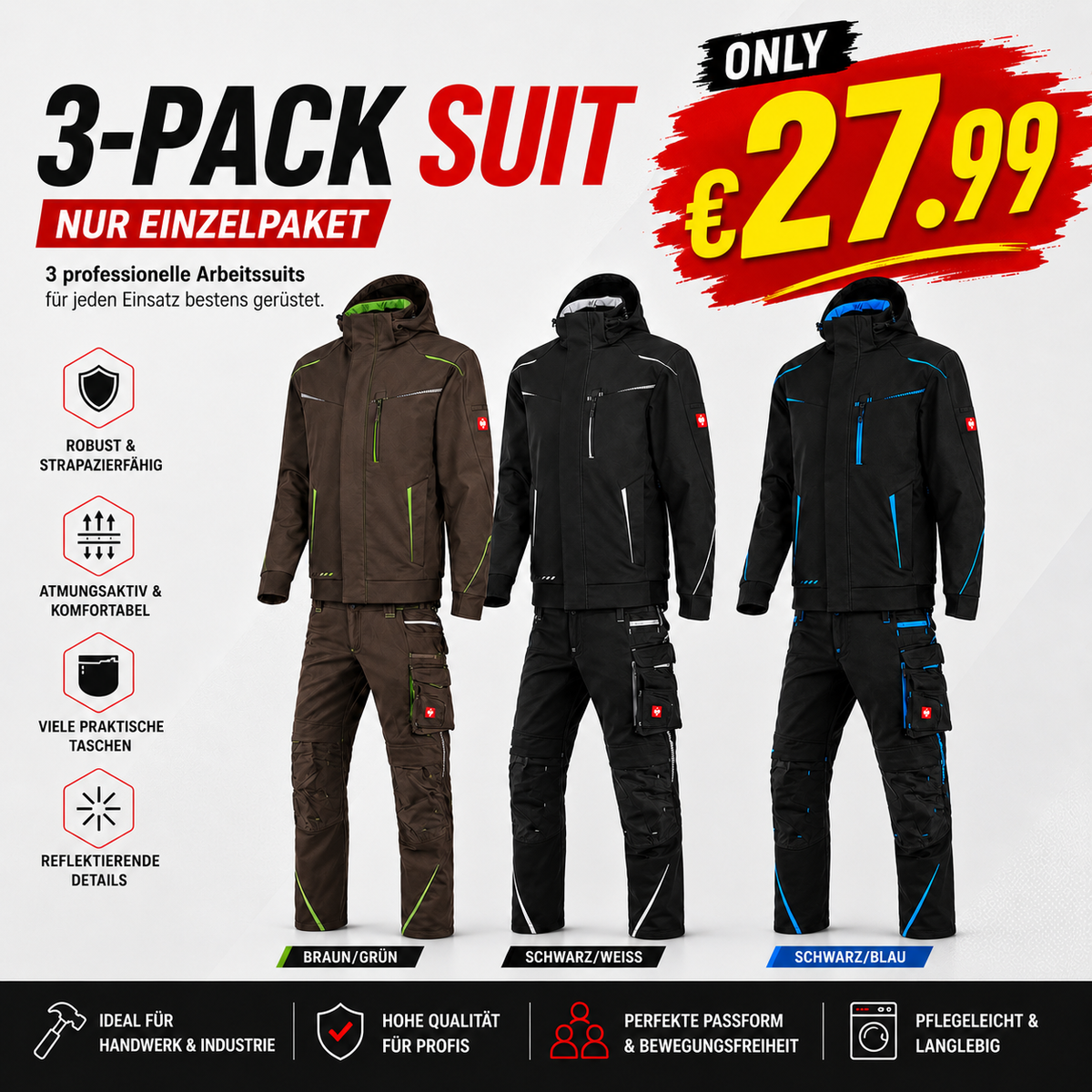 Offizieller Markenshop-Softshelljacke x Bundhose Set🔥