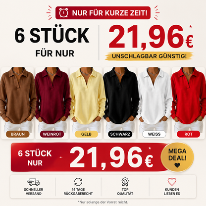 Bestseller🏆🧶 Damen-Strickoberteil mit V-Ausschnitt und langen Ärmeln