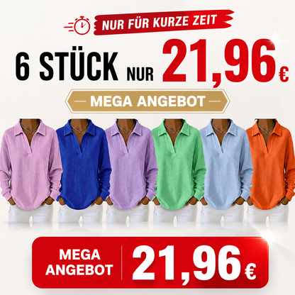Bestseller🏆🧶 Damen-Strickoberteil mit V-Ausschnitt und langen Ärmeln