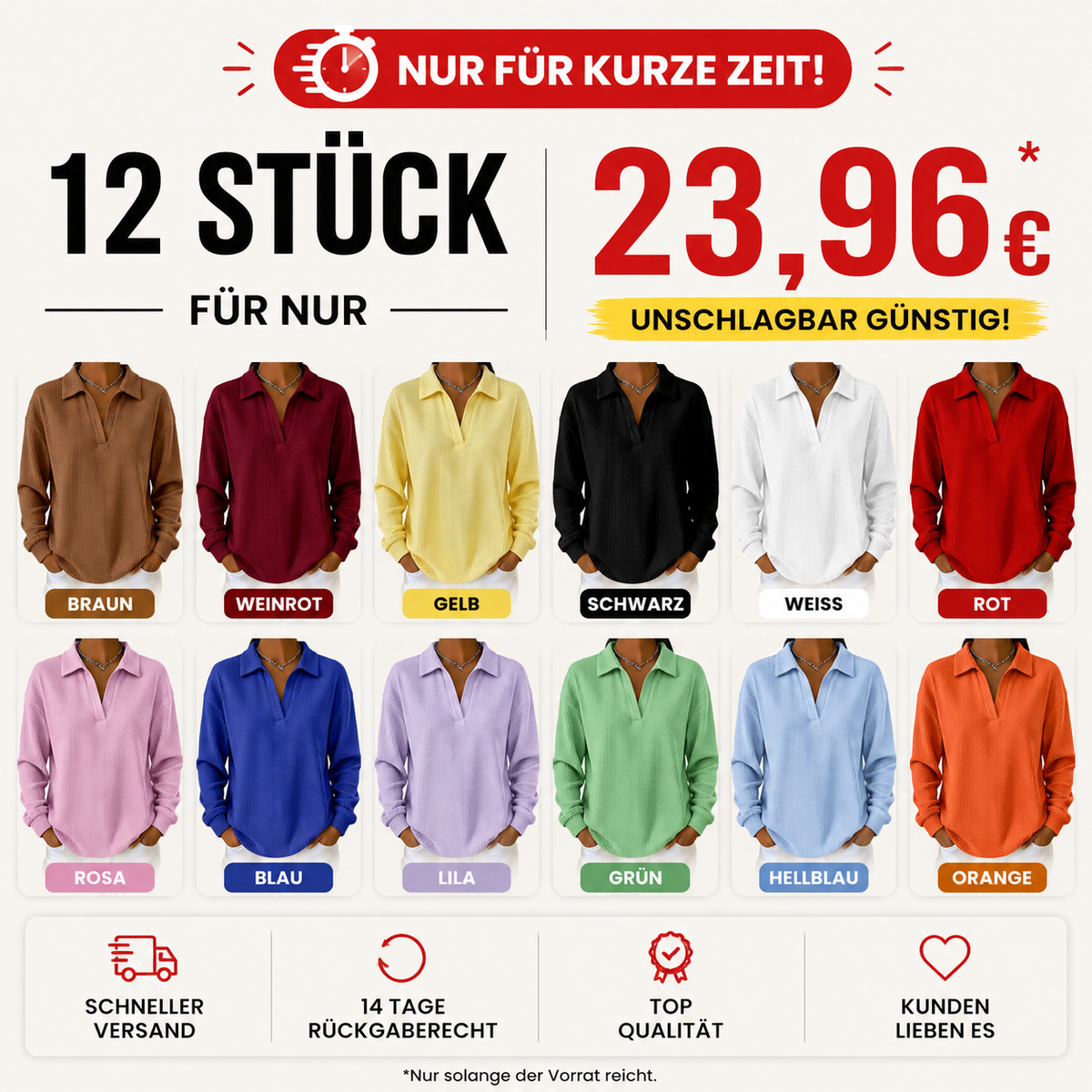 Bestseller🏆🧶 Damen-Strickoberteil mit V-Ausschnitt und langen Ärmeln