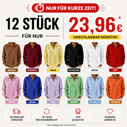 Bestseller🏆🧶 Damen-Strickoberteil mit V-Ausschnitt und langen Ärmeln