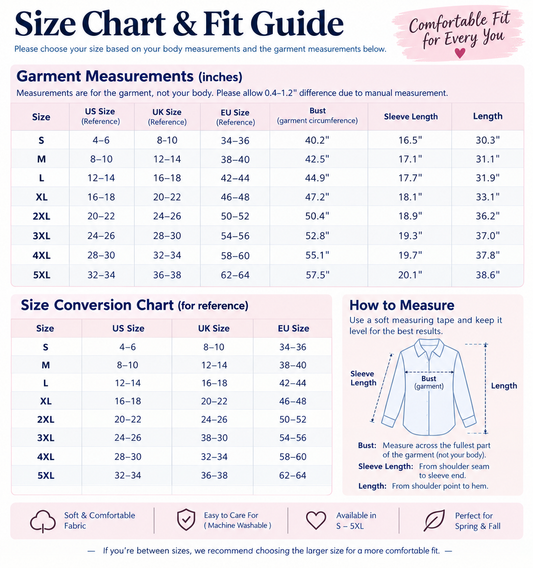 Plus-Size Solid Long Sleeve Button Up Blouse for Spring & Fall
