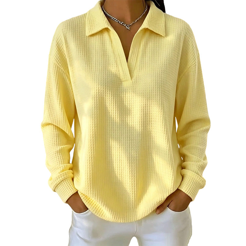 Bestseller🏆🧶 Damen-Strickoberteil mit V-Ausschnitt und langen Ärmeln
