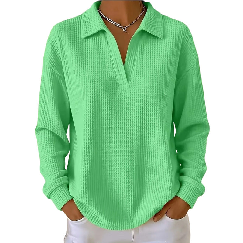 Bestseller🏆🧶 Damen-Strickoberteil mit V-Ausschnitt und langen Ärmeln