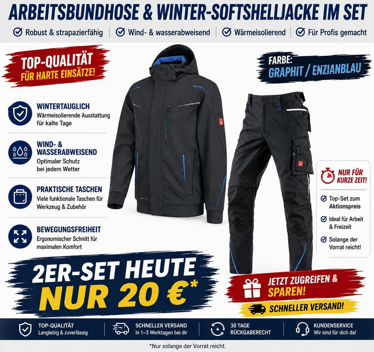 Offizieller Markenshop-Softshelljacke x Bundhose Set🔥