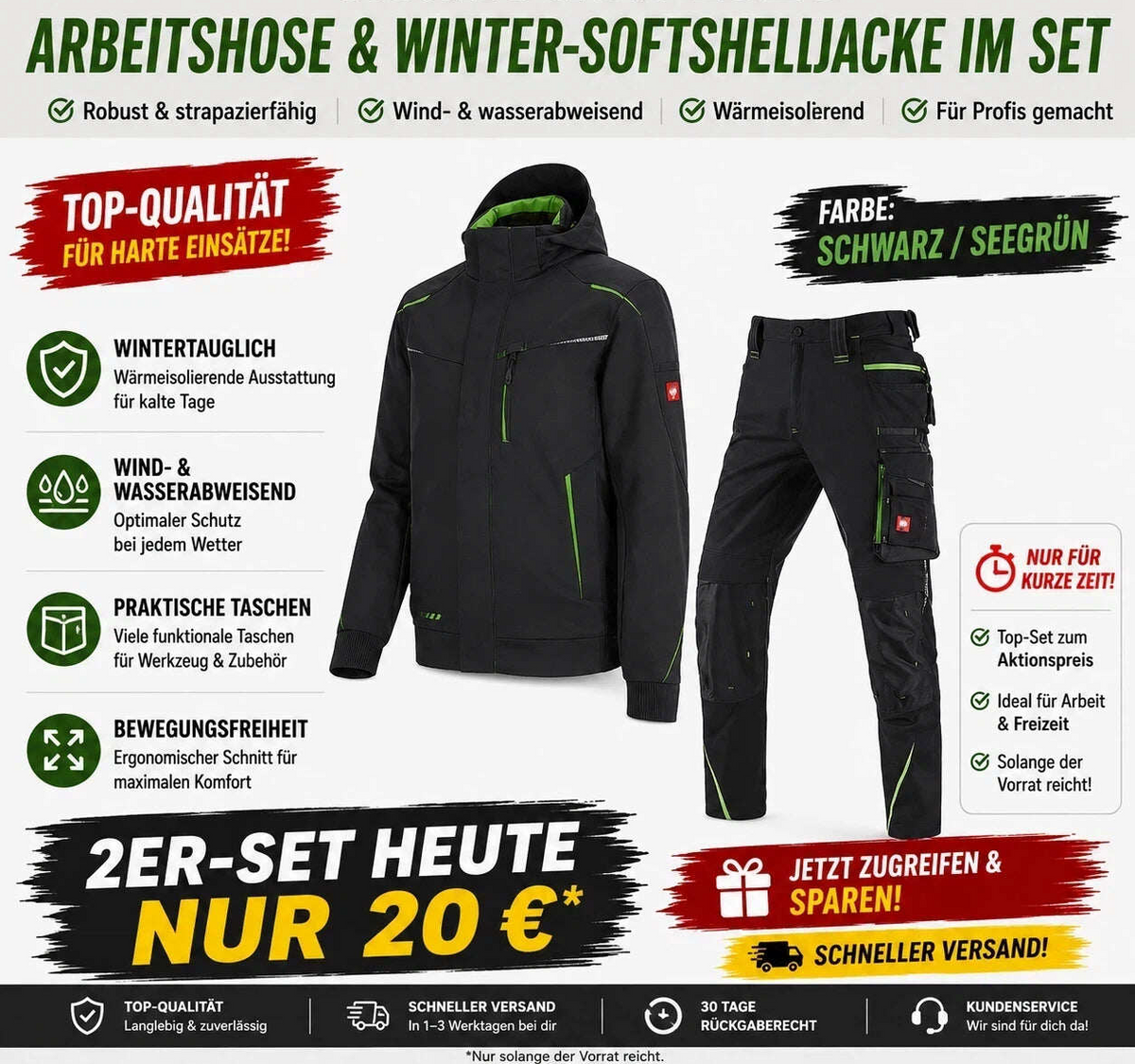 Offizieller Markenshop-Softshelljacke x Bundhose Set🔥