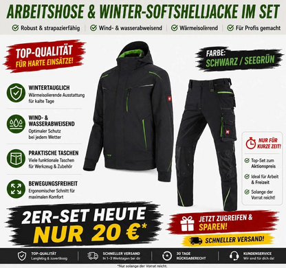 Offizieller Markenshop-Softshelljacke x Bundhose Set🔥