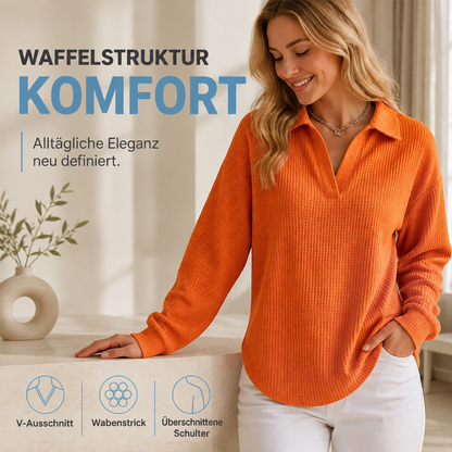 Bestseller🏆🧶 Damen-Strickoberteil mit V-Ausschnitt und langen Ärmeln