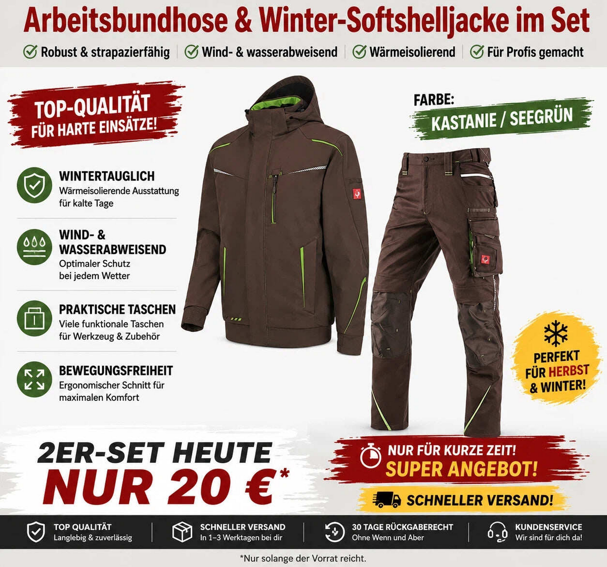 Offizieller Markenshop-Softshelljacke x Bundhose Set🔥